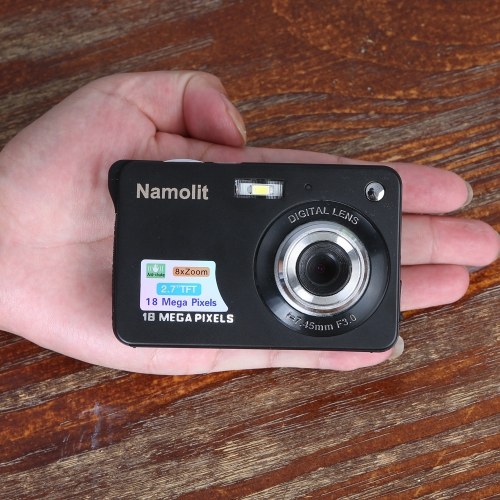 

Namolit 18M 720P HD Digital Camera Video Camcorder with 2pcs Batteries 8X Digital Zoom Anti-shake 2.7inch LCD Kids Christmas Gift