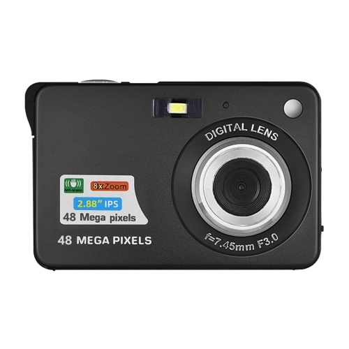 Portable 1080P Digital Camera Video Camcorder 48MP Anti-shake 8X Zoom 2.7 Inch LCD Screen Face Detact Smile Capture Built-in Lithium Battery with Carry Bag Wrist Strap for Kids Teens 