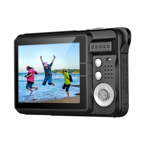 Portable 1080P Digital Camera Video Camcorder 48MP Anti-shake 8X Zoom 2.7 Inch LCD Screen Face Detact Smile Capture Built-in Lithium Battery with Carry Bag Wrist Strap for Kids Teens 