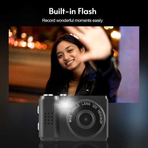Mini Digital Video Camera 1080P Camcorder Built-in Battery with LCD Screen Flash for Photo Video 