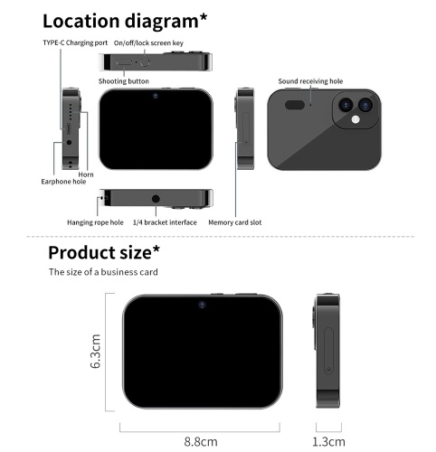 4K CCD Digital Camera 64MP Digital Video Camera with 3 Lens 3 Inch Touch Panel 