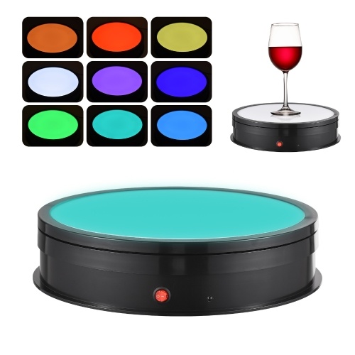 30cm/11.8in Motorized Rotating Display Stand with RGB Light Display Base 360°Rotatable Electric Potography Turntable 
