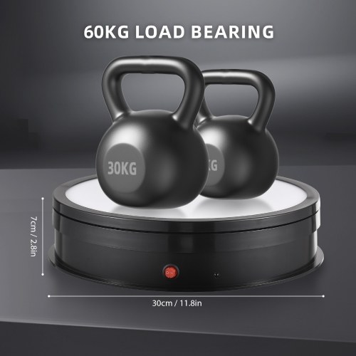 30cm/11.8in Motorized Rotating Display Stand with RGB Light Display Base 360°Rotatable Electric Potography Turntable 