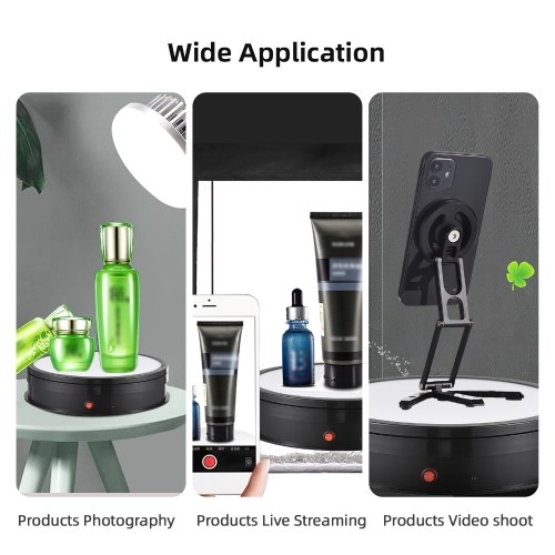 30cm/11.8in Motorized Rotating Display Stand with RGB Light Display Base 360°Rotatable Electric Potography Turntable 