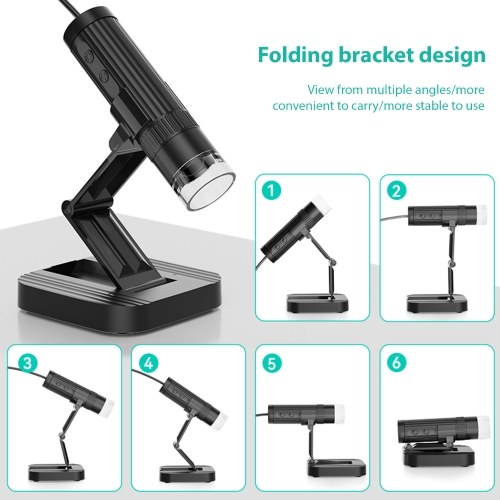W1B Desktop USB Microscope Handheld Digital Microscope for Adults Kids Coin Microscope 