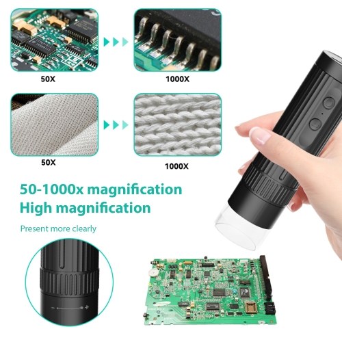 W1B Desktop USB Microscope Handheld Digital Microscope for Adults Kids Coin Microscope 