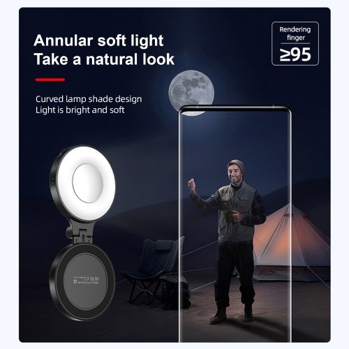Tomtop Magnetic LED Fill Light for Phone Selfie Light Foldable Smartphone Light 