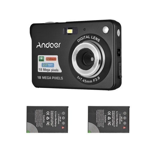 

Andoer 18M 720P HD цифровая видеокамера видеокамеры с 2шт аккумуляторная батарея 8X цифровое увеличение Anti-shake 2.7inch LCD Kids Christmas Gift