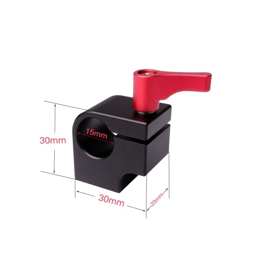

WARAXE 15mm Single Rod Clamp Holder Light Mount Stand Bracket Connected to Articulating Arm Monitor LED Light with 1/4 Inch Screw