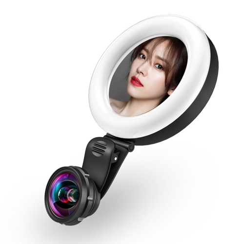 Lente para Celular com Lente Macro LED Beauty Light 15X