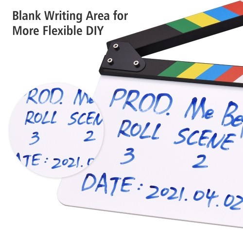 30 * 24cm/ 12 * 9in Acrylic Film Clapboard Movie Directors Clapper Board 