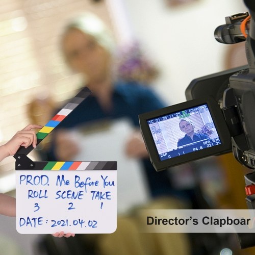 30 * 24cm/ 12 * 9in Acrylic Film Clapboard Movie Directors Clapper Board 