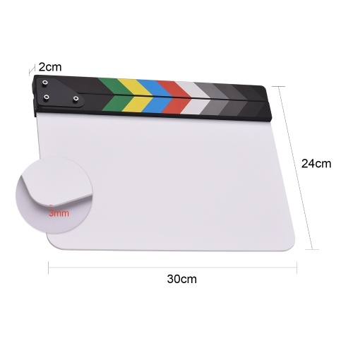 30 * 24cm/ 12 * 9in Acrylic Film Clapboard Movie Directors Clapper Board 