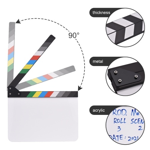 30 * 24cm/ 12 * 9in Acrylic Film Clapboard Movie Directors Clapper Board 