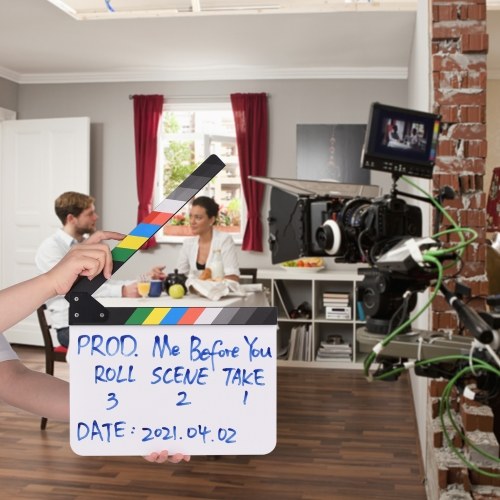 30 * 24cm/ 12 * 9in Acrylic Film Clapboard Movie Directors Clapper Board 