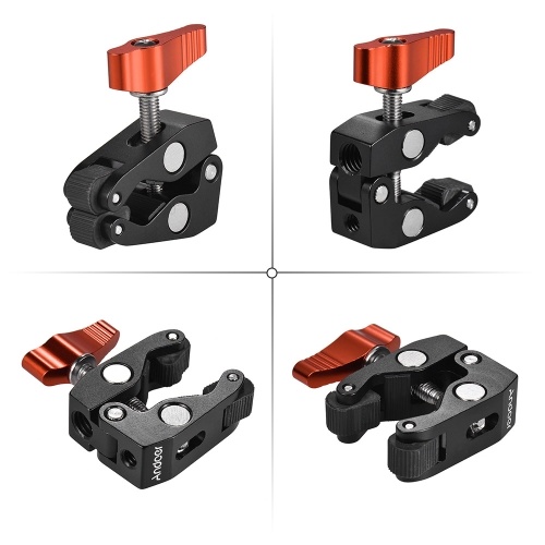 Andoer Crab Pliers Clip Super Clamp with 1/4 inch & 3/8 Inch Screw Hole 