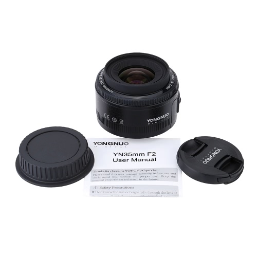Yongnuo YN35mm F2 Lens 1:2 AF / MF Wide-Angle Fixed/Prime Auto Focus Lens for Canon EF Mount EOS Camera 