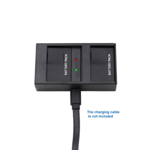 

TELESIN Dual Charger + Battery Pack 2pcs 3.7V 1010mAh Li-ion Batteries for Xiaomi Yi Xiaoyi Action Sports Camera