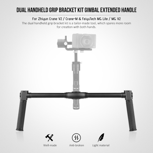 

Second Hand Dual Handheld Grip Bracket Kit Gimbal Extended Handle for Zhiyun Crane V2 Crane-M for FeiyuTech MG Lite MG V2 Handheld Gimbal Stabilizers