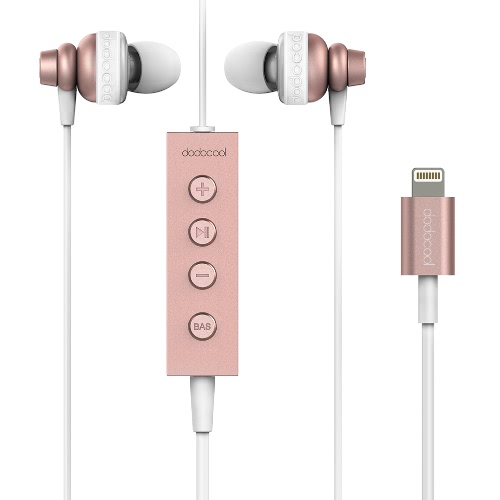 

dodocool MFi Certified Hi-Res In-ear Stereo Earphone with Lightning Connector Remote and Mic - 24 bit High-Resolution Audio for Lightning Devices Space Grey