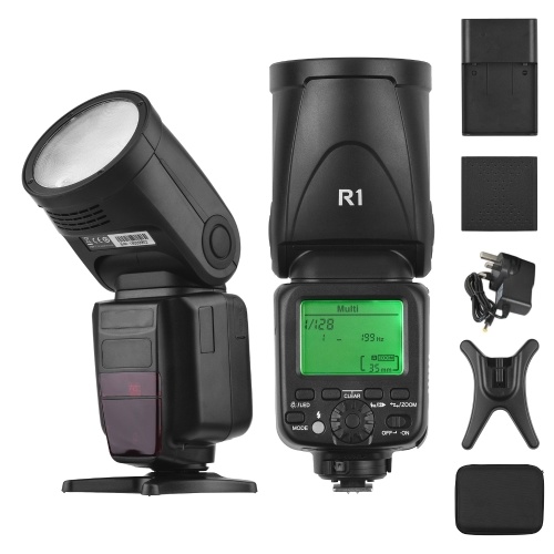Universal Wireless TTL Flash Speedlite On-camera 2.4G Master/ Slave Speedlight Round Head 76Ws 1/8000s HSS 2.1s Recycle Time Built-in 2W LED Modeling Light with Lithium Battery Carry Case Replacement for Canon Nikon DSLR Camera
Universal Wireless TTL Flash Speedlite On-camera 2.4G Master/ Slave Speedlight Round Head 76Ws 1/8000s HSS 2.1s Recycle Time Built-in 2W LED Modeling Light with Lithium Battery Carry Case Replacement for Canon Nikon DSLR Camera