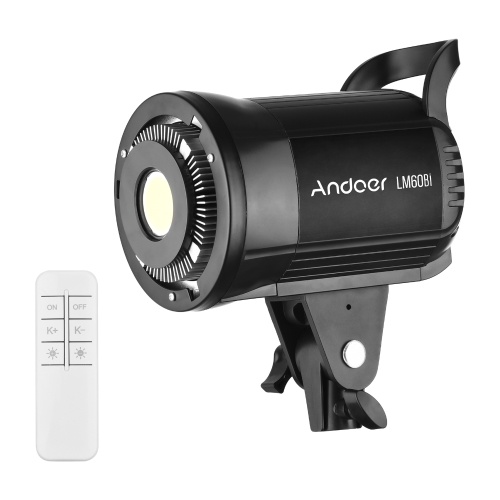 

Andoer LM60Bi Portable LED Photography Fill Light 60W Studio Video Light 3000K-5600K Dimmable Bowens Mount Continuous Light with Remote Control for Product Portrait Wedding Photography Live Streaming Video Recording