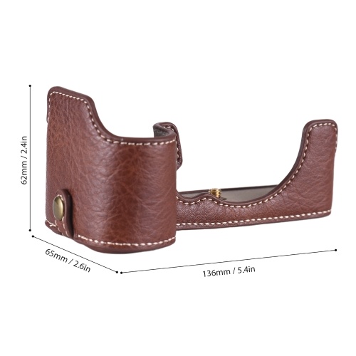 Camera Half Case Replacement for Fuji XS10 Camera Body Bottom Case PU Leather Half Camera Case with Shoulder Strap Opening Bottom and Hand Grip Design Camera Protective Case 