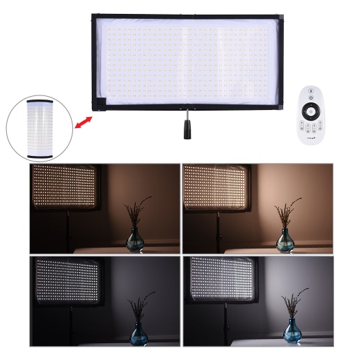 Luce Travor FL-3060A LED di colore doppio Temperatura 3200K-5500K CRI90 + 85W Max.8000LM flessibile panno avvolgibile Video Fotografia Film Handheld LED Fill-in Pannello di luce con telecomando