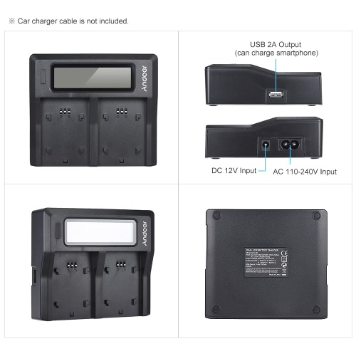 

Andoer EN-EL15 Dual Channel Digital Camera Battery Charger w/ LCD Display for Nikon D500 D610 D7000 D7100 D750 D800 D810 D7200