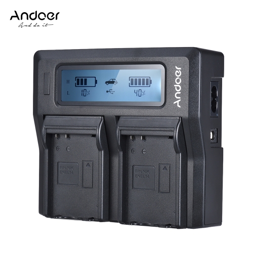 

Andoer ENEL14 Dual Channel LCD Camera Battery Charger for Nikon D5600 D5500 D5300 D5200 D5100 D3100 D3200 D3300 D3400