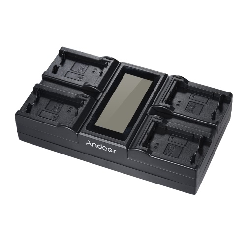 

Andoer NP-FW50 NPFW50 4-Channel Digital Camera Battery Charger w/ LCD Display for Sony α7 α7R α7sII α7II α6500 A6300 α7RII NEX Se