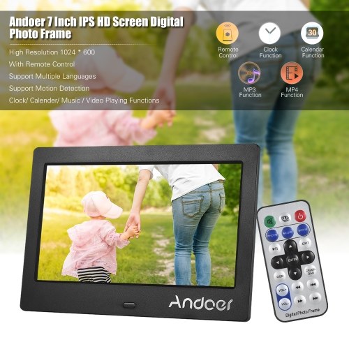 

Andoer 7 Inch IPS HD Screen 1024*600 Digital Photo Frame