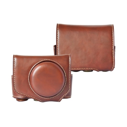 

Leather Camera Case Bag with Strap for Canon Powershot G7 X Mark II G7X II Camera Black