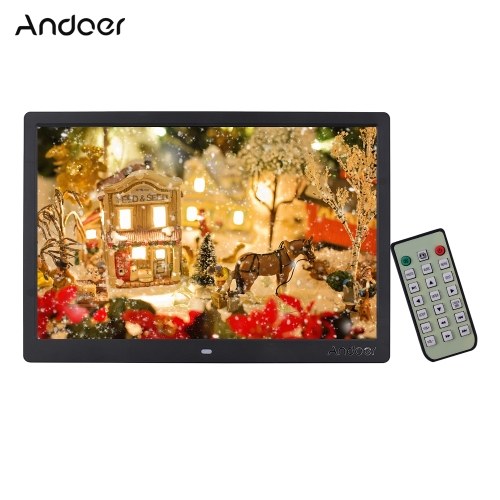 

Andoer 15.4 Inch 1280 * 800 Resolution LED Digital Picture Photo Frame Photo Album 1080P HD Video Playing with Remote Control Music Movie Clock Calendar E-Book Functions