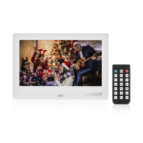 Andoer M705 7 Polegadas Tamanho Compacto LED Digital Photo Frame Álbum de Desktop 800 * 480 16: 9 Suporta Música / Vídeo / Relógio / Calendário Funções com Controle Remoto