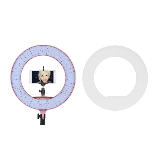

LED Ring Light 192 Pieces LEDs Anchor Live Light 3200K to 5500K Цветовая температура 38W Power Ring Видеолампа для фотокамеры для мобильного телефона Видеосъемка Pink