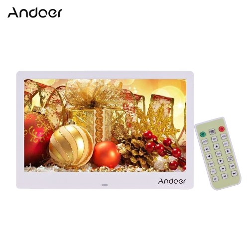 

Andoer 12.5 Inch Digital Photo Frame Narrow Border 1366*768 High Resolution EDP Wide Viewing Angle Display Support Music Video Clock Calendar Alarm Clock Scroll Subtitle Function with Remote Control