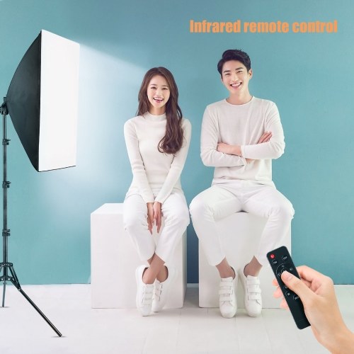 

Andoer Professional Studio Photography Softbox LED Light Kit with 20*28 Inch Softbox * 1 + 3000K-6000K Bi-color Temperature 150W LED Light * 1 + 2M Light Stand * 1 + Wireless Remote Control * 1 + Carry Bag * 1