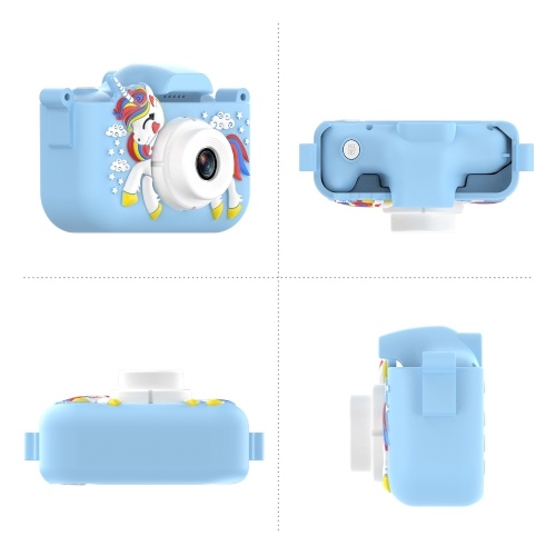 1080P Cute Digital Camera Kids Camera 48MP HD Children Camera Kids Selfie Camera for Boys And Girls with 2.0-inch IPS Screen OTG Function Dual Lenses 32GB Memory Card Birthday Gift Festival Gift Great Gift for Kids Aged 3-12 Year Old 