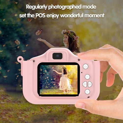 1080P Cute Digital Camera Kids Camera 48MP HD Children Camera Kids Selfie Camera for Boys And Girls with 2.0-inch IPS Screen OTG Function Dual Lenses 32GB Memory Card Birthday Gift Festival Gift Great Gift for Kids Aged 3-12 Year Old 