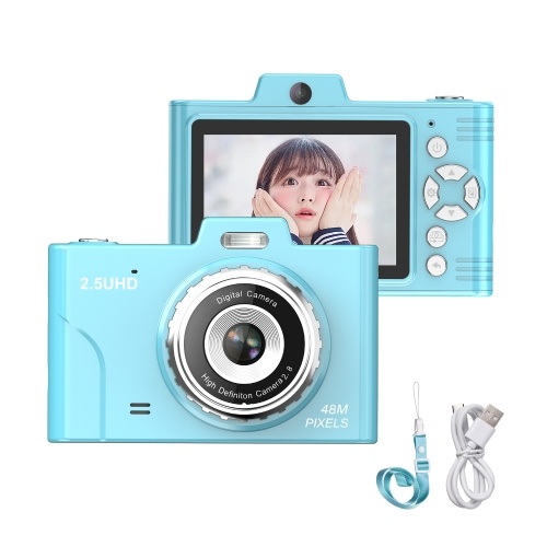 1080P Compact Camera 48MP Dual Lenses 8× Optical Zoom Support 32GB TF Memory Card Mini CCD Camera with 2.8-inch TFT Screen 