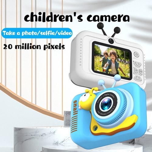 720P Cute Cartoon Kids Camera Digital Camera 20MP Children Camera 4X Digital Zoom 2.0-inch Screen Dual Lenses 