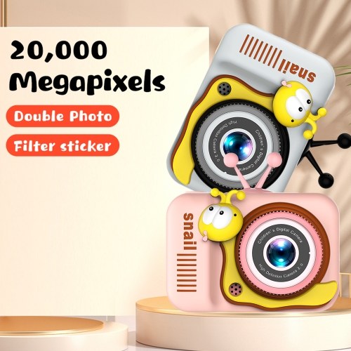 720P Cute Cartoon Kids Camera Digital Camera 20MP Children Camera 4X Digital Zoom 2.0-inch Screen Dual Lenses 