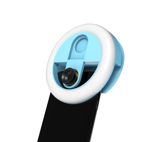 3-in-1 Mini Clip-on Smartphone Fill-in Light & Mobile Phone Camera Lens Kit