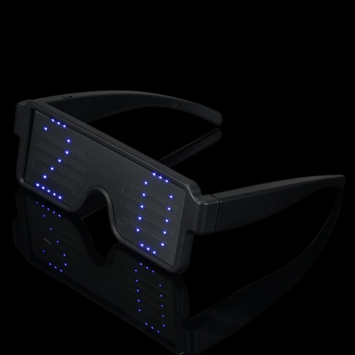 LED Party Glasses Rechargeable Toy Glasses with Multiple Animation Modes Work for 8 Hours for Holiday Party KTV DJ Halloween Nightclub Concert Costumes LED Glowing Glasses