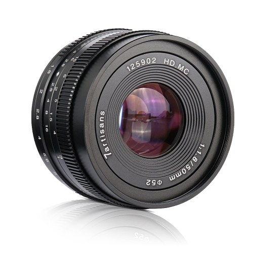 7artisans 50mm F1.8 Manuelle Fokuskameraobjektiv Große Blende für Olympus Epm2 / E-PL7 / E-PL8 / E-P5 / E-P6 für Panasonic G5 / G6 / G7 / GF5 / G6 / GM10 / GH4 / GH5 M4 / 3 Spiegelfreie Kameras