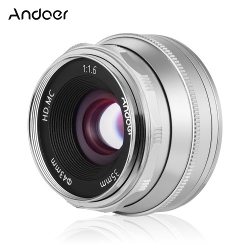 

Andoer 35mm F1.6 Manual Focus Lens Large Aperture Multilayer Film Coating Mirrorless Camera Lens E-Mount Lens