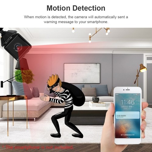 

1080P High-Definition Mini Portable Camera Smart WiFi Wireless Security Camera Night Vision Motion Detection with APP Function Magnetic Design Base Bracket for Home Security Outdoor Exercising Kids Monitoring Pets Monitoring Shop Watching
