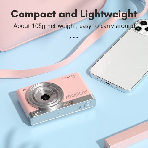 Andoer Compact 4K Digital Camera Video Camcorder 50MP 2.88Inch IPS Screen Auto Focus Camera 