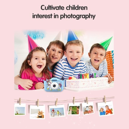 1080P Cute Digital Camera Kids Camera 48MP HD Children Camera Kids Selfie Camera for Boys And Girls with 2.0-inch IPS Screen OTG Function Dual Lenses 32GB Memory Card Birthday Gift Festival Gift Great Gift for Kids Aged 3-12 Year Old 